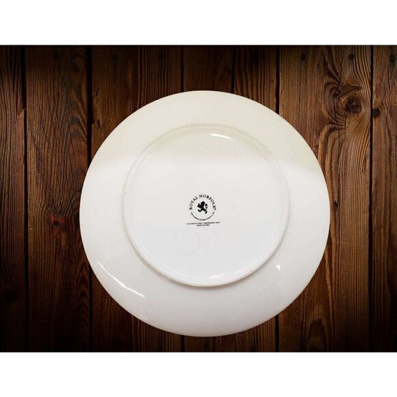 NEW Royal Norfolk Ceramic Plate Christmas Tree Red Truck Microwave & Washer Safe - Picture 2 of 6